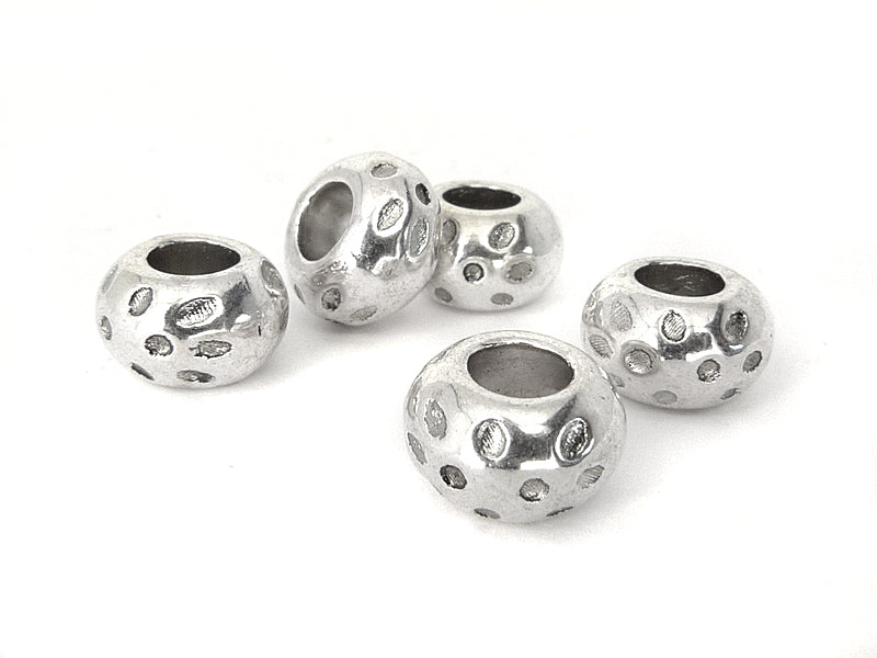 Metallperlen “Rondellen“ für Lederbänder 8x5 mm - 10 Stück