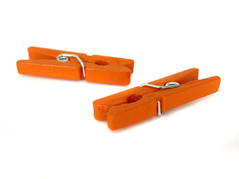 Holzklammern / Wäscheklammern von EFCO 30 mm in orange - 40 Stück