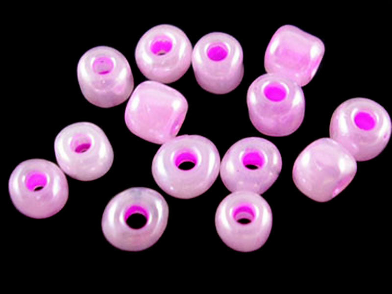 Rocailles Perlen in pink 3 x 4 mm - 20 Gramm